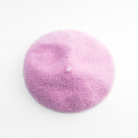 NWT ZARA 100% WOOL BERET  LIGHT MAUVE main image 5